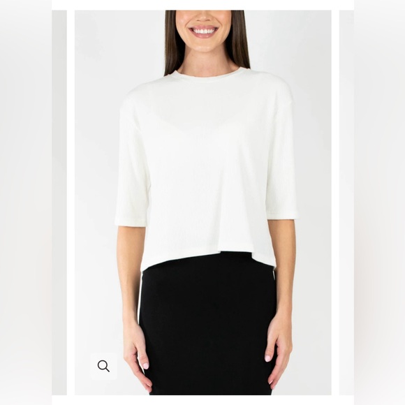 REMI TEE RIBBED (OFF WHITE) - Picture 1 of 6